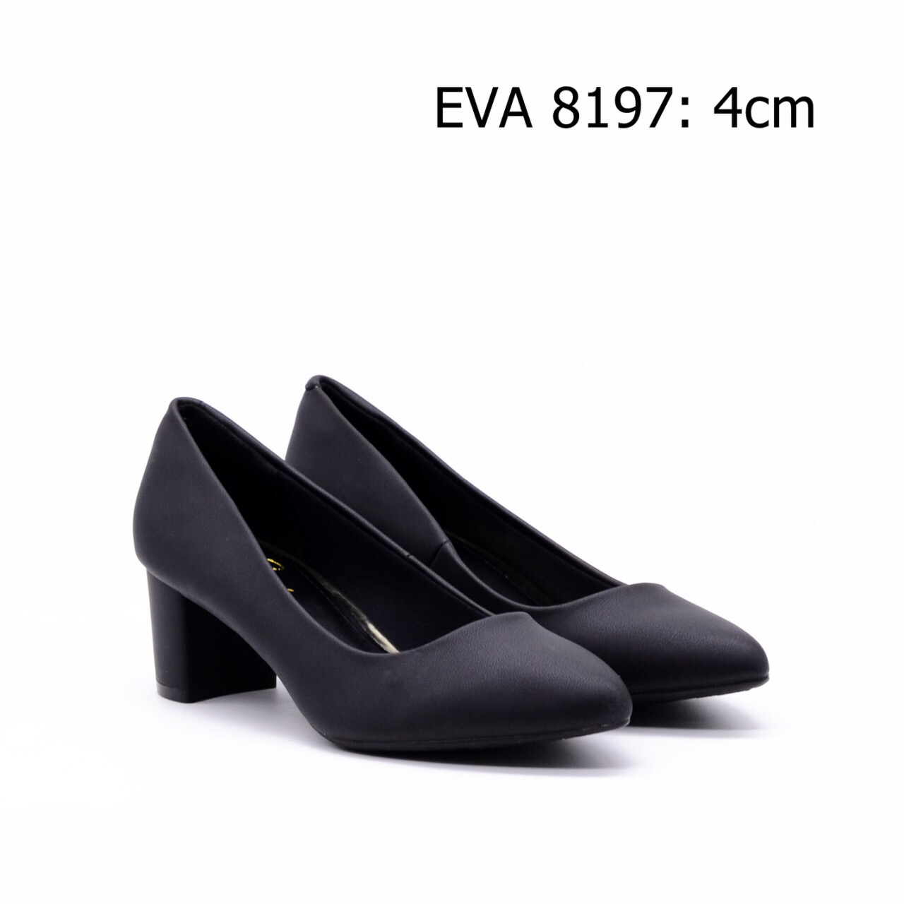 Giày công sở gót vuông EVA8197 da lì cao 4cm.